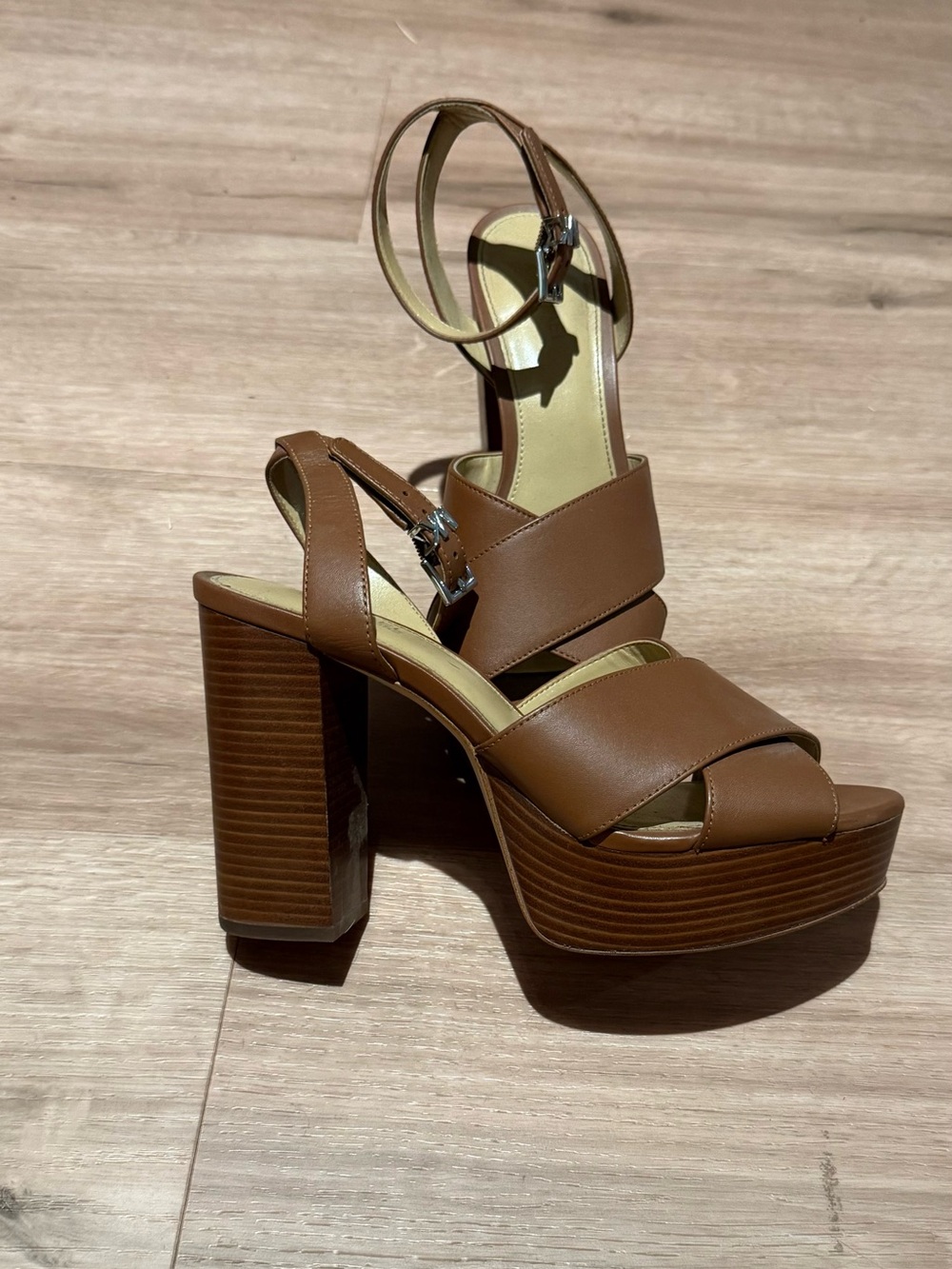 Women’s Michael Kors Brown Platform Ankle-Strap Heels